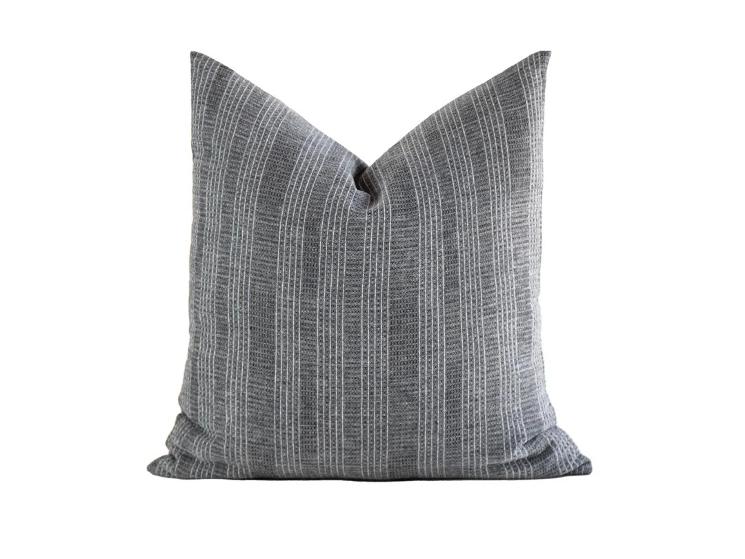 Hmong Pillow Cover: Black Stripe, Handwoven Thailand Fabric - Etsy | Etsy (US)