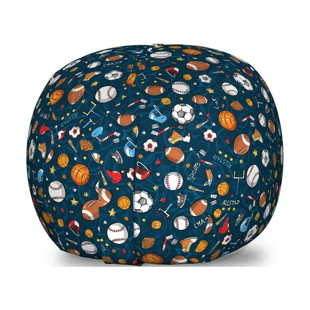 Sport Storage Toy Bag Chair, Many Basketball Baseball and Football Champ Gloves Dark Background, ... | Walmart (US)