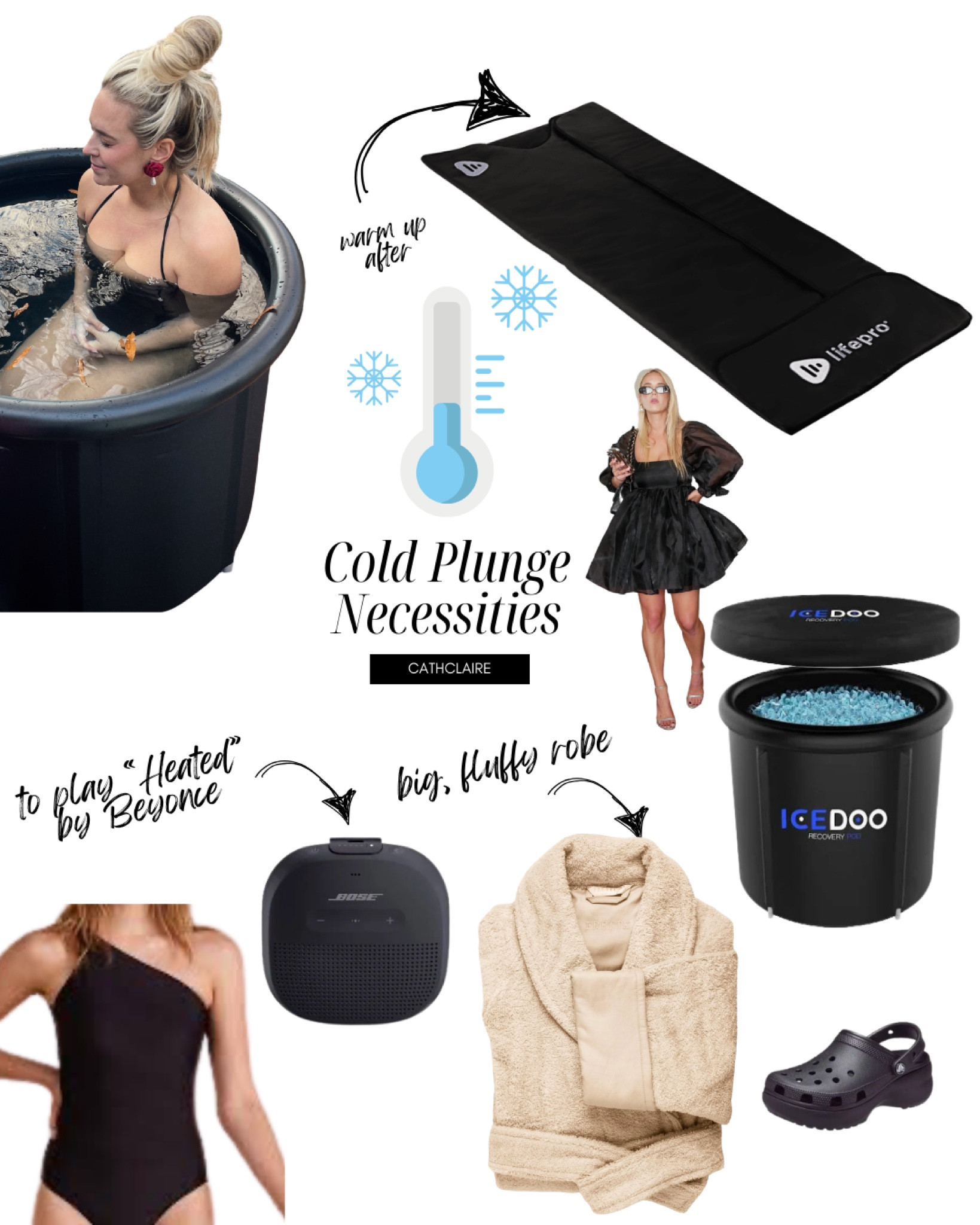 I use these exact products to make an at home 3 minute cold plunge as bearable and seamless as possible —— Heated by beyonce playing does help. I get in as soon as the song is at 1 min and count down! 

#LTKhome #LTKfitness #LTKfindsunder100