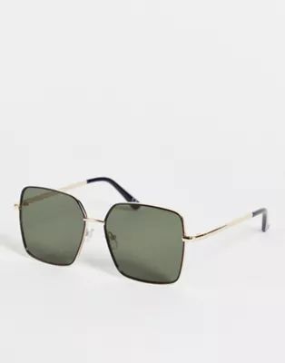 ASOS DESIGN oversized 70s sunglasses in black frame | ASOS (Global)