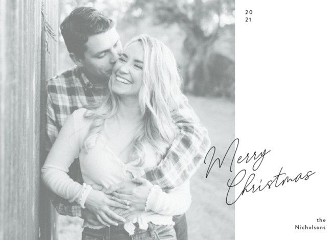 "Simple Edit" - Customizable Grand Holiday Cards in Black by Dozi. | Minted