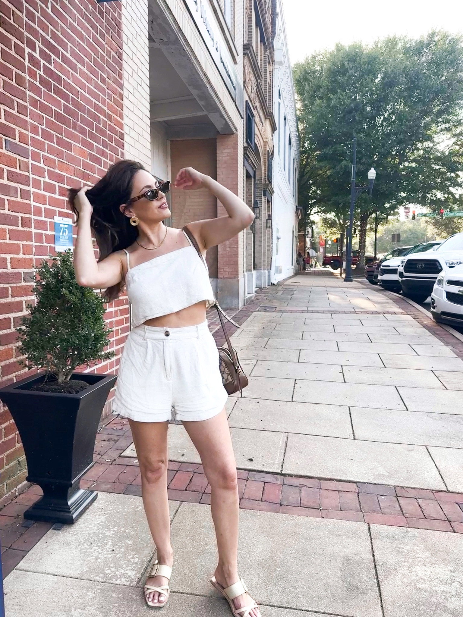 We love a good matching set! Linen | pleated shorts | crop top | beige set | summer outfit | fall outfit | neutral set 

#LTKFindsUnder100 #LTKStyleTip #LTKFallSale