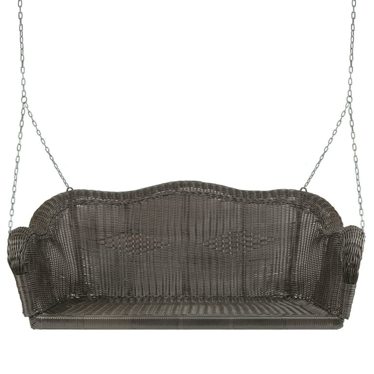 Northlight Hand Woven Resin Wicker Porch Swing with Chain - Chocolate Brown | Walmart (US)