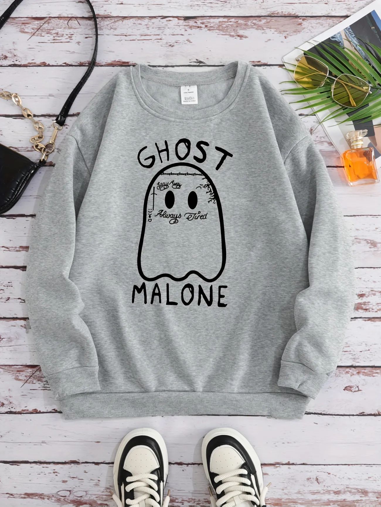 Halloween Ghost Print Pullover Sweatshirt, Cute Long Sleeve Crew Neck Sweatshirt, Women's Clothin... | Temu Affiliate Program