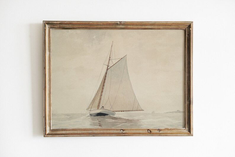 Seascape Painting Sailboat Painting Sailboat Print Home - Etsy | Etsy (US)