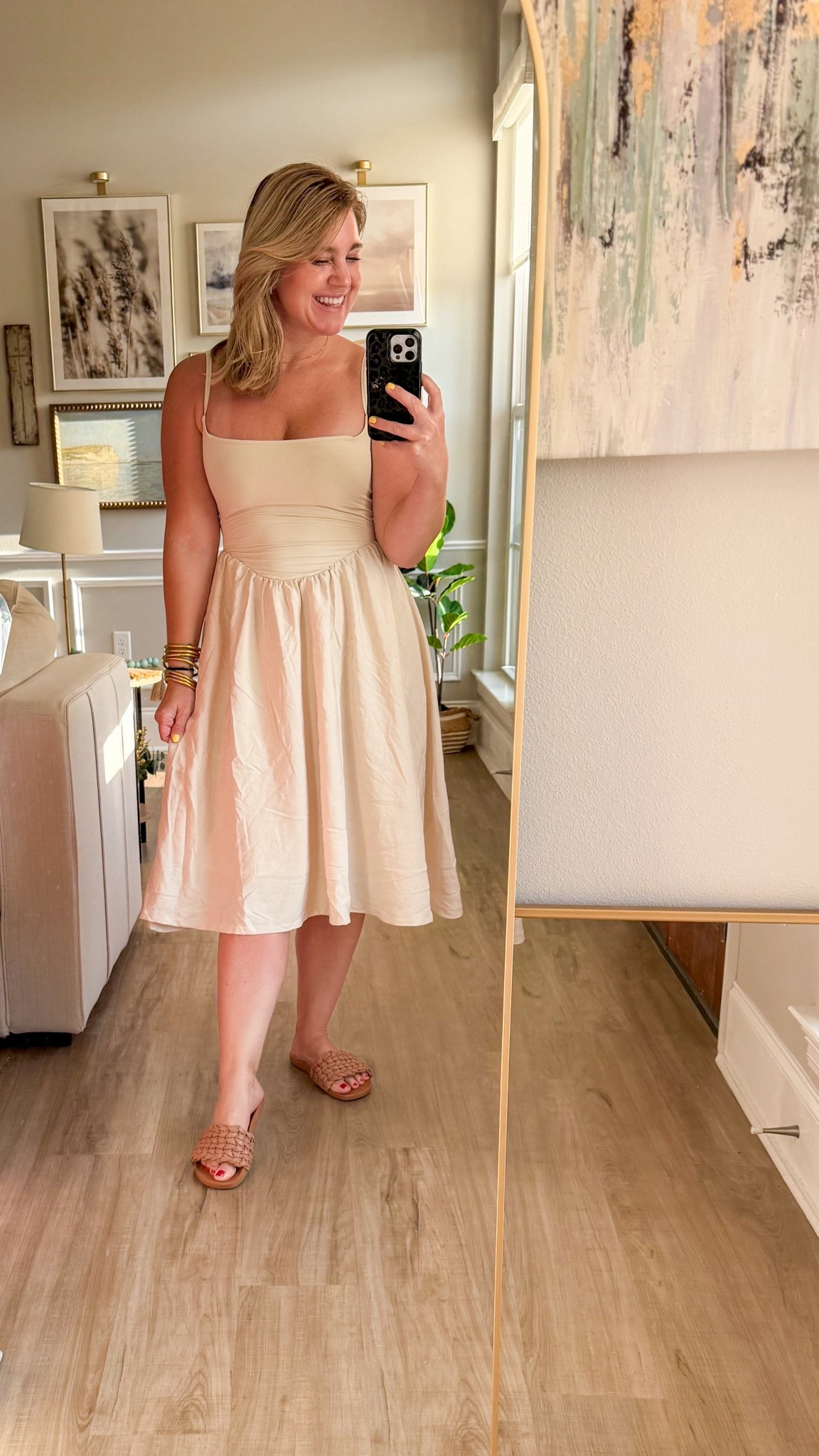 This dress is so good! The buttery smooth bodice and the flowy skirt is perfection. I am wearing a size small 🫶🏻

#LTKOver40 #LTKSeasonal #LTKFallSale