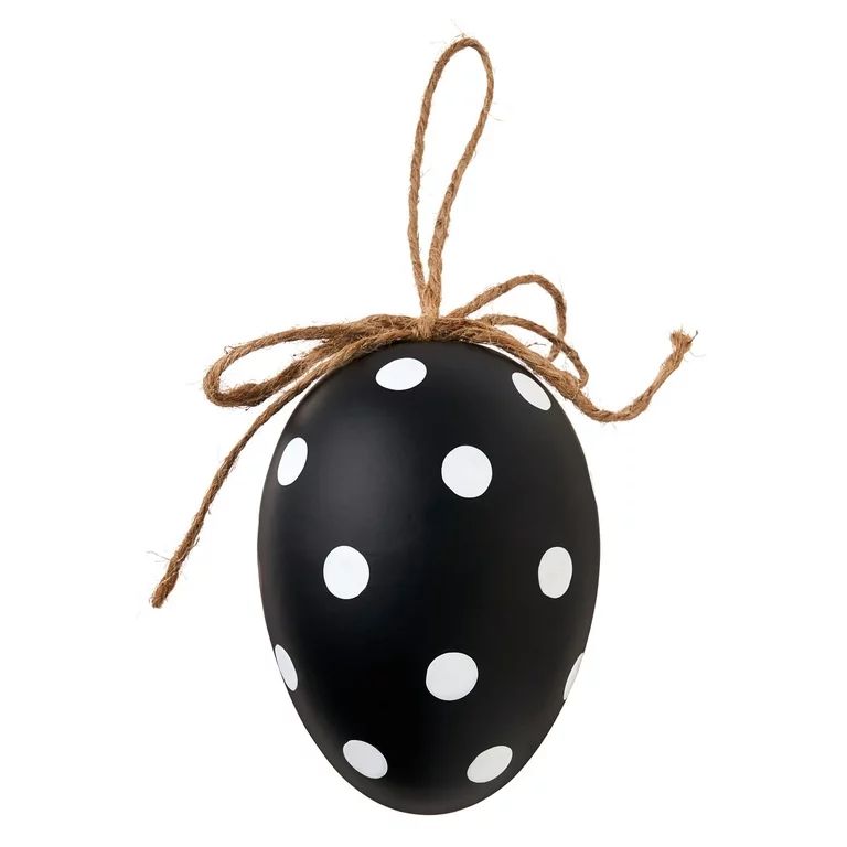 Way To Celebrate Easter Hanging Easter Egg Decoration, Black and White Dot | Walmart (US)