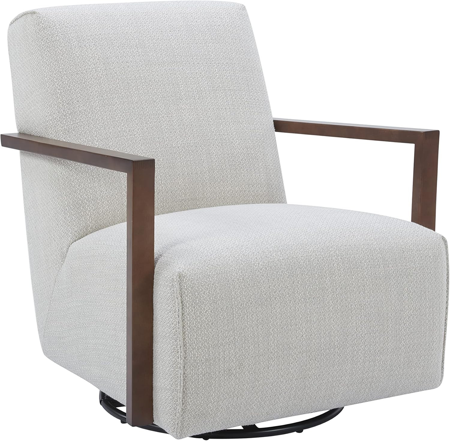 Amazon Brand – Rivet Contemporary Upholstered Glider Accent Chair with Wood Arms, 30.3"W, Stucc... | Amazon (US)