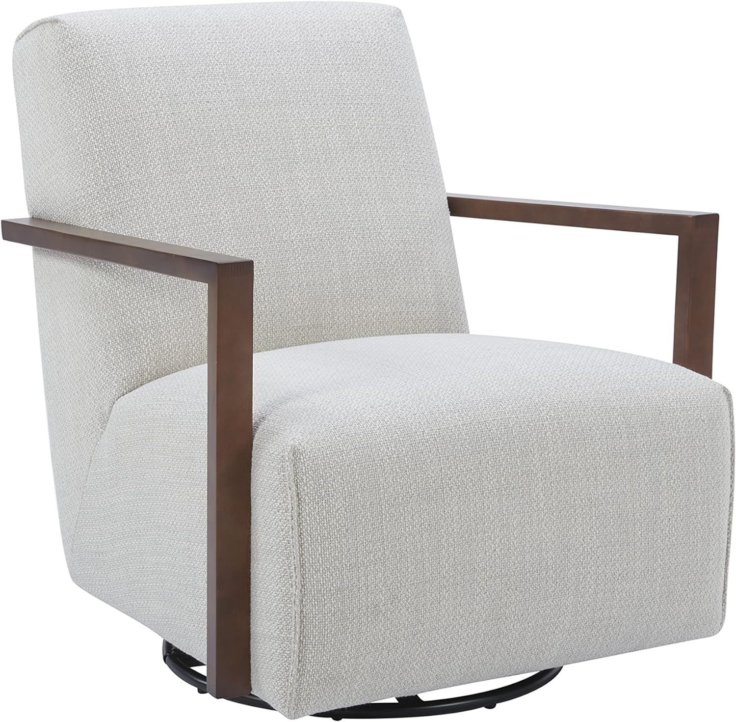 Amazon Brand – Rivet Contemporary Upholstered Glider Accent Chair with Wood Arms, 30.3"W, Stucc... | Amazon (US)