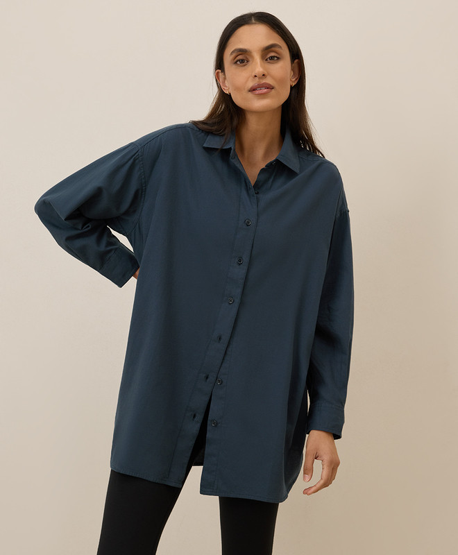 Women’s Sunset Lightweight Cotton Oversized Shirt made with Organic Cotton | Pact | Pact Apparel