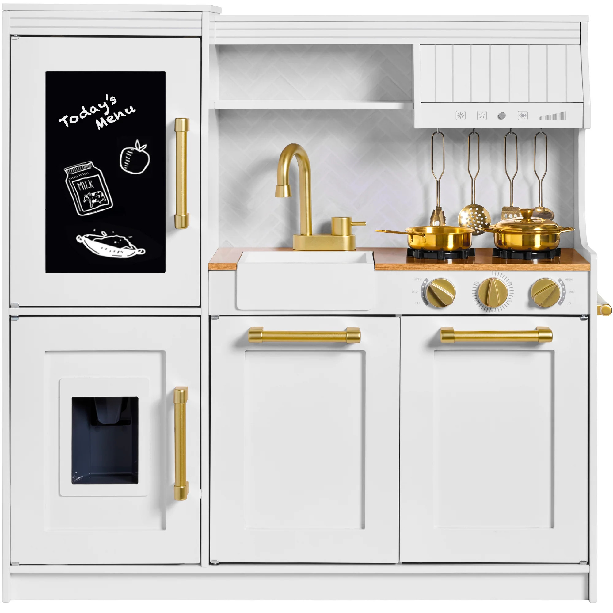 Pretend Play Kitchen with Framed Chalkboard | Best Choice Products 