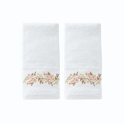 2pc Misty Floral Hand Towel Set White - Saturday Knight Ltd. | Target
