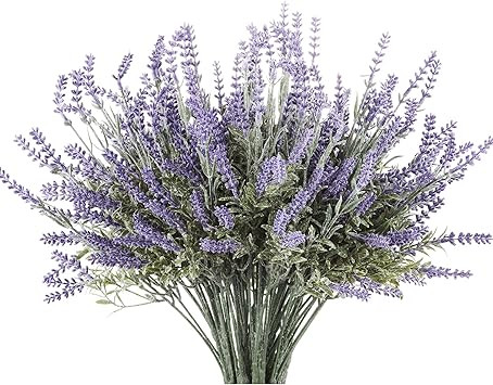 Butterfly Craze Artificial Lavender 4-Piece Bundle – Lifelike Faux Silk Plants for Crafting or ... | Amazon (US)