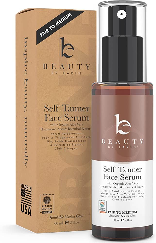 Face Tanner Serum - Fair to Medium Sunless Tanner for Face Sunless Tanner with Hyaluronic Acid - ... | Amazon (US)