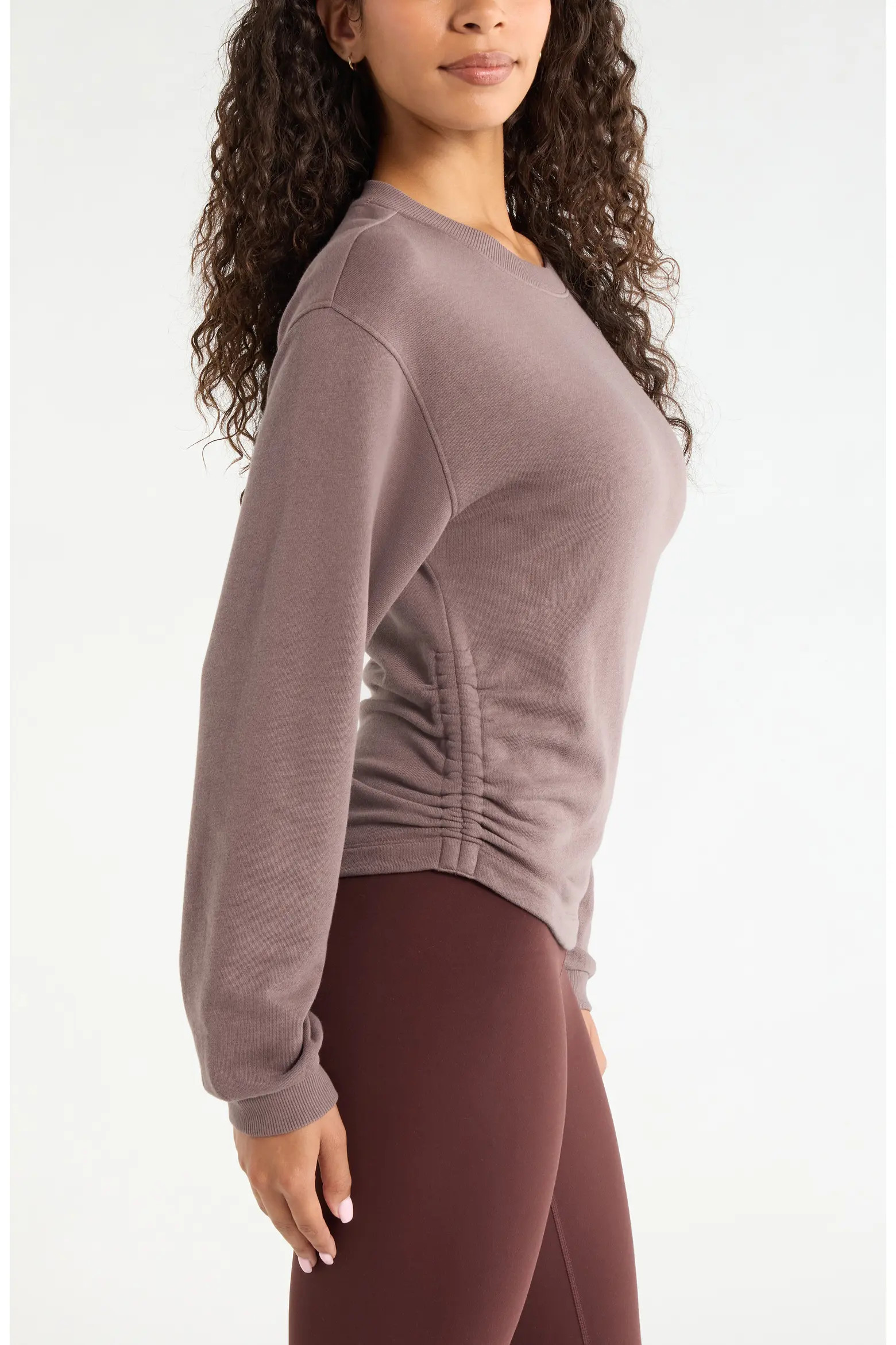 Ruched Side Cotton Blend French Terry Sweatshirt (Women) | Nordstrom | Nordstrom