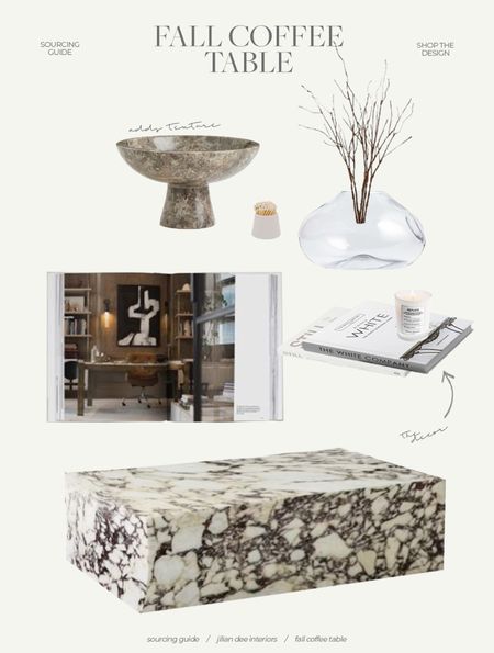 A neutral and minimalist fall coffee table styling. I’m a sucker for tons of marble decor and mixture of textures. 

#LTKfindsunder50 #LTKhome #LTKSeasonal