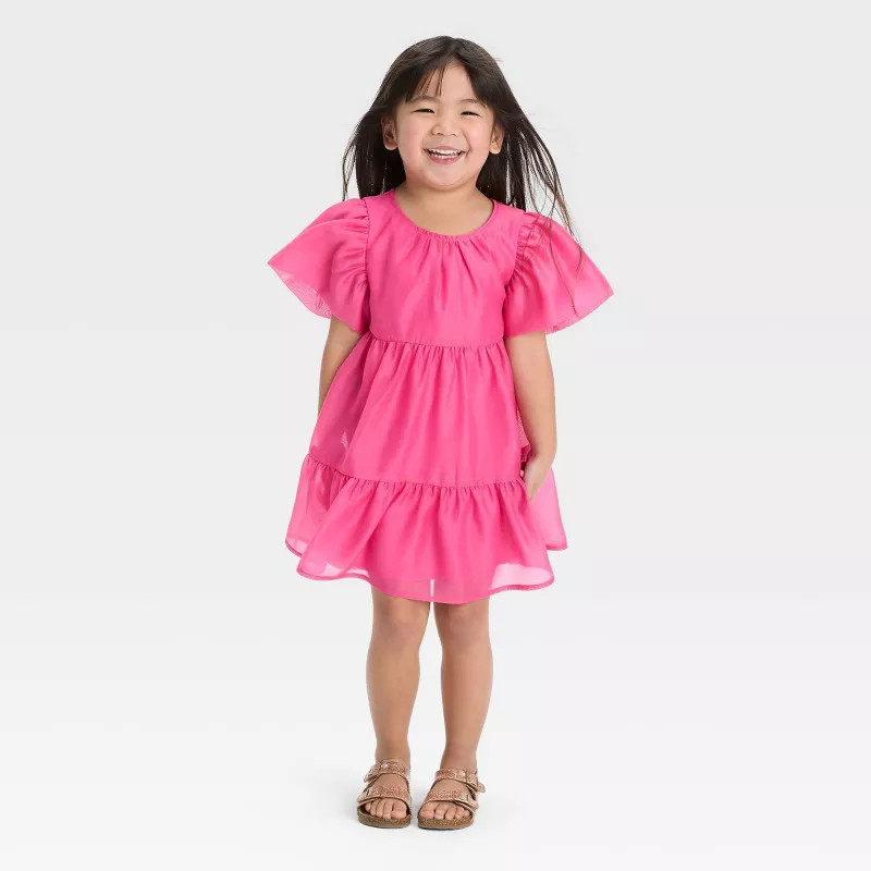 Toddler Girls' Bubble Short Sleeve Dress - Cat & Jack™ Pink | Target