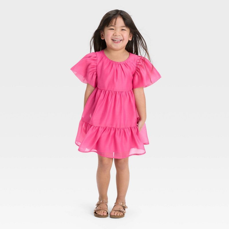 Toddler Girls' Bubble Short Sleeve Dress - Cat & Jack™ Pink | Target