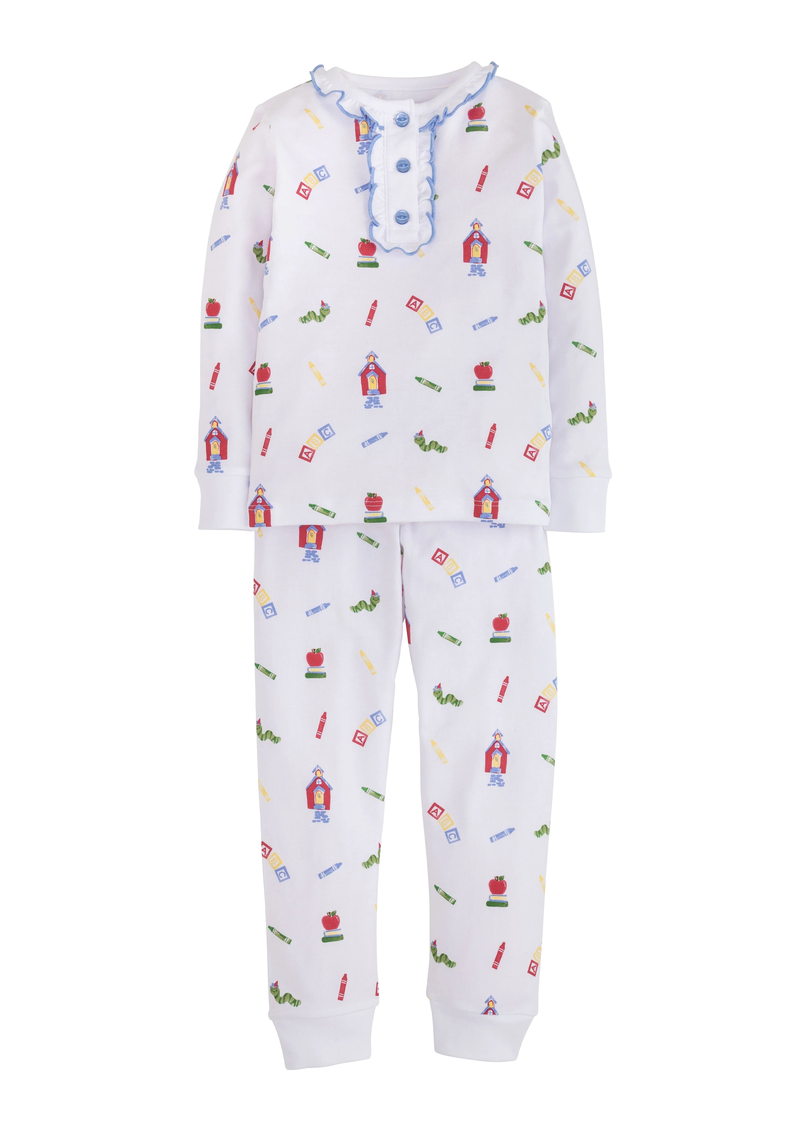 Little English Girls Printed Jammies - School Days | JoJo Mommy