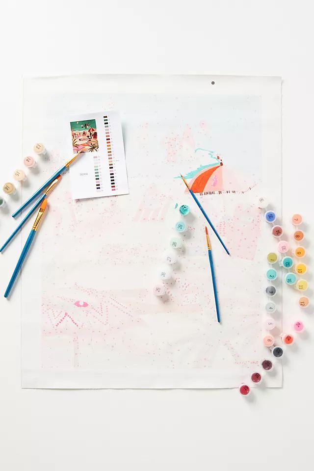 Summer Beach Day Paint-By-Numbers Kit | Anthropologie (US)