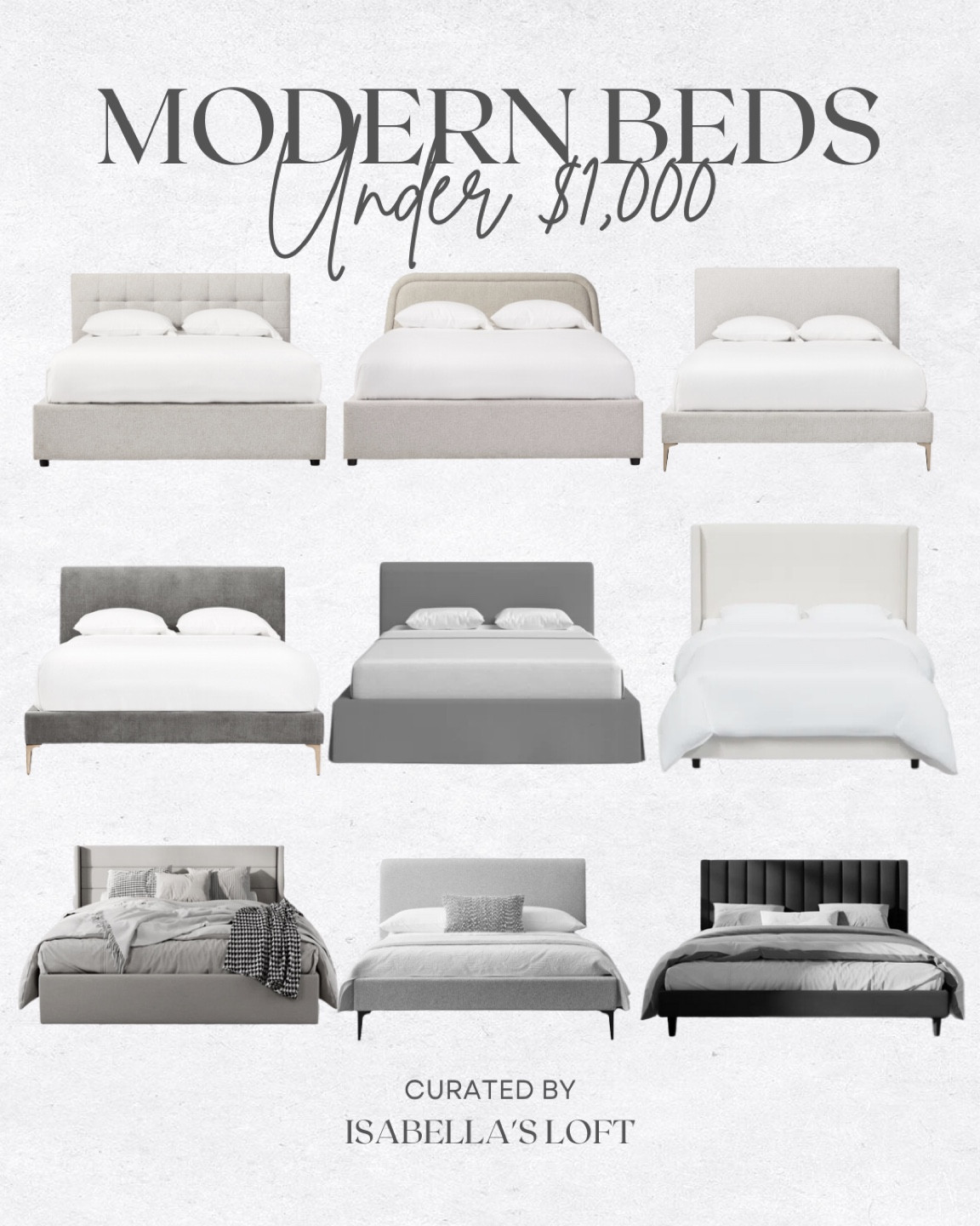 Modern Beds Under $100

Media Console, Living Home Furniture, Bedroom Furniture, stand, cane bed, cane furniture, floor mirror, arched mirror, cabinet, home decor, modern decor, mid century modern, kitchen pendant lighting, unique lighting, Console Table, Restoration Hardware Inspired, ceiling lighting, black light, brass decor, black furniture, modern glam, entryway, living room, kitchen, bar stools, throw pillows, wall decor, accent chair, dining room, home decor, rug, coffee table

#LTKhome #LTKbump #LTKFind