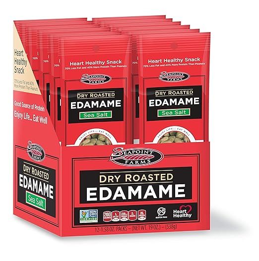 Seapoint Farms Sea Salt Dry Roasted Edamame, Healthy Snacks, 1.58 oz, 12-Pack | Amazon (US)