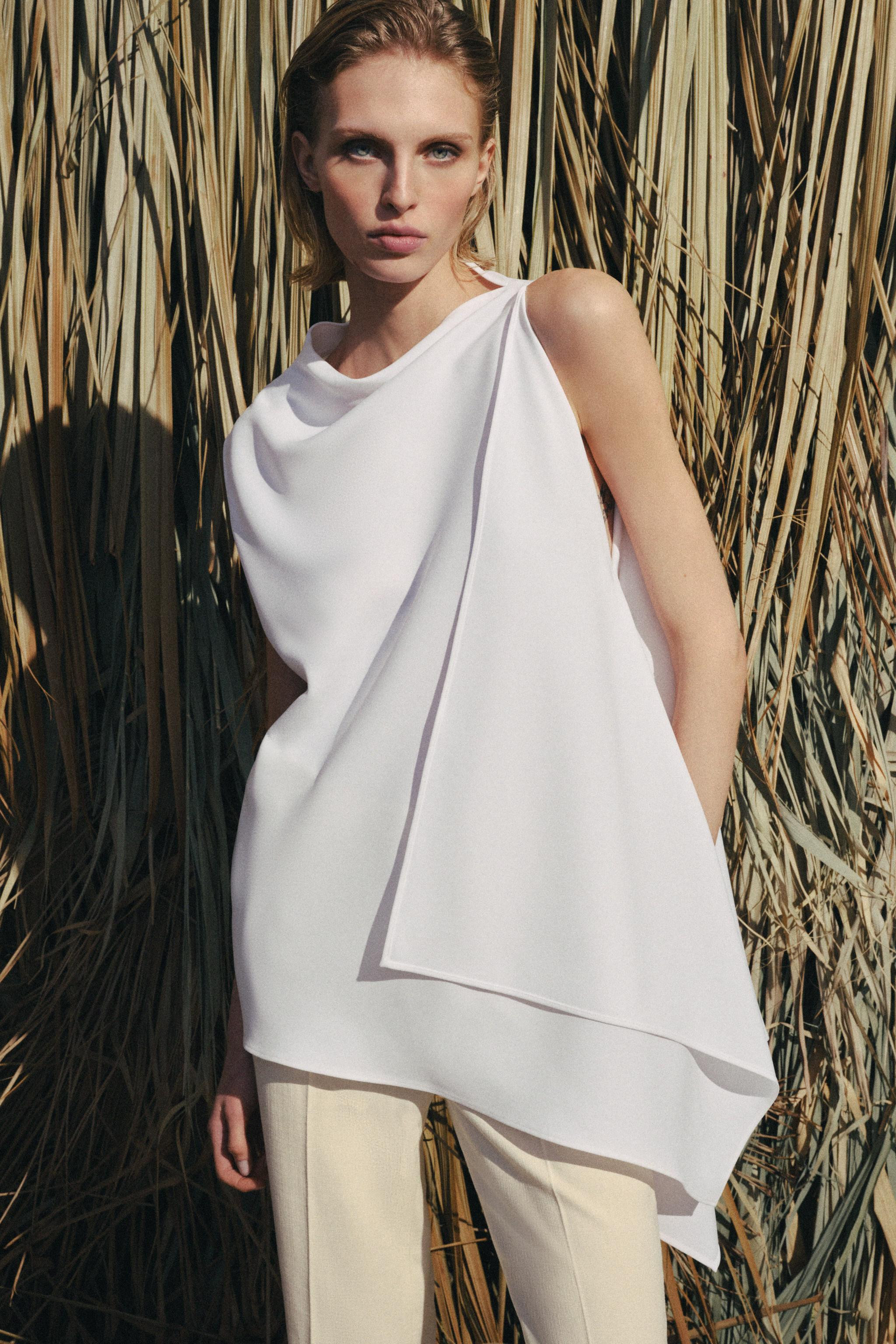 ZW COLLECTION ASYMMETRIC CAPE TOP | Zara UK