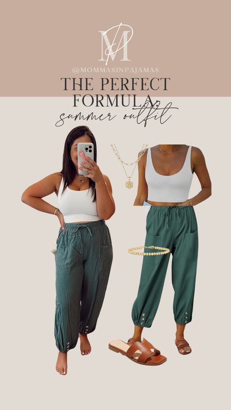 Need an outfit formula for this season? Here it is! The top is bigger bust friendly--I wear a size S (I'm a 34DDD for reference). summer outfit, summer casual look, running errands look

#LTKStyleTip #LTKSeasonal #LTKFindsUnder50