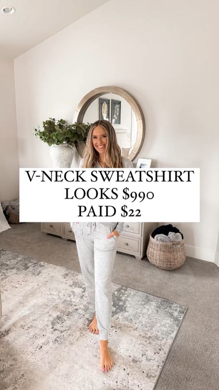 $22 vs $990 that this v-neck jogger sweatshirt reminds me of!!! This set looks classy and pulled together while being insanely comfortable! I love the ribbed v-neck top to show off your pretty necklaces.

This jogger set runs true to size; I’m wearing a medium for comfort!

You do NOT need to spend a lot of money to look and feel INCREDIBLE! I’m here to help the budget conscious get the luxury lifestyle.

Summer Fashion / Summer Outfit  / Comfortable Outfit / Walmart Fashion / Affordable / Budget / Activewear / Travel Outfit / Casual / Comfort / Jogger Set

#LTKtravel #LTKfindsunder50 #LTKActive