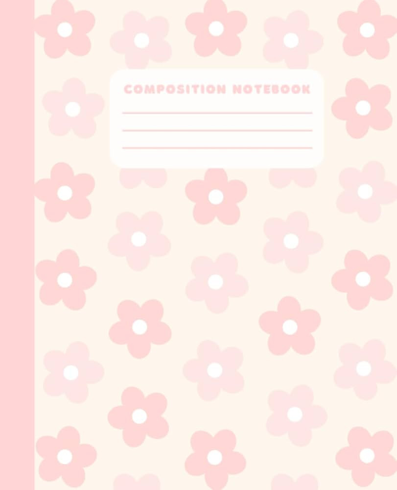 Composition Notebook: College Ruled Cute Pink Flower Pattern Composition Book | Kawaii Aesthetic ... | Amazon (US)