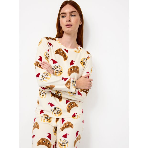 Matching Family Women's Christmas Croissants Printed Pyjamas 20-22 | Tu Clothing