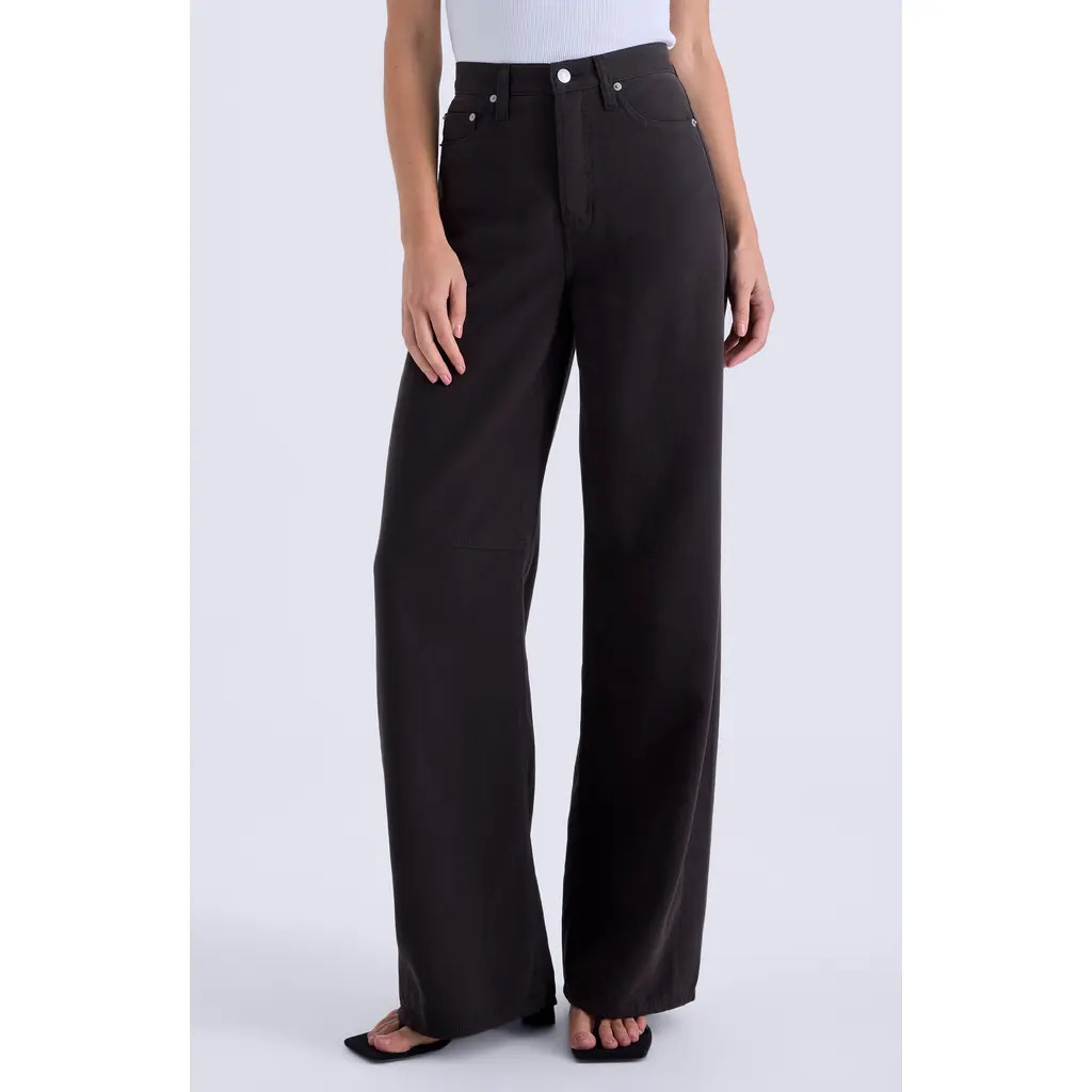 Pistola Sydney High Waist Wide Leg Jeans in Bristol Black at Nordstrom, Size 23 | Nordstrom