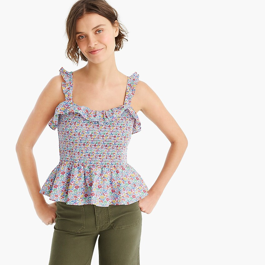 Smocked ruffle top in Liberty® Favourite Flowers | J. Crew US