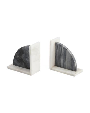 Set Of 2 Rounded Marble Bookends | Marshalls