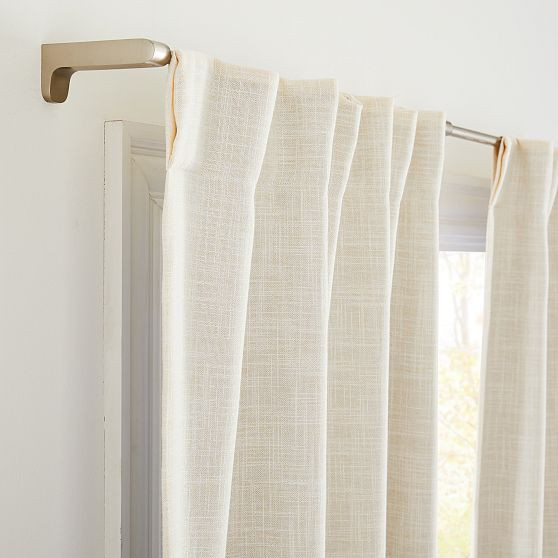 Crossweave Curtain, Natural Canvas, 48""x84"", Set of 2 | West Elm (US)