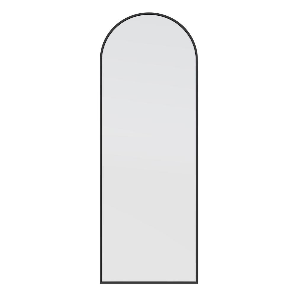Glass Warehouse 24 in x 67 in Arch Leaner Dressing Stainless Steel Framed Wall Mirror in Black MF... | The Home Depot