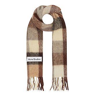 ACNE STUDIOS The Sustainable Edit Vally Checked Oversized Scarf - BrownEcru | Brown Thomas (IE)