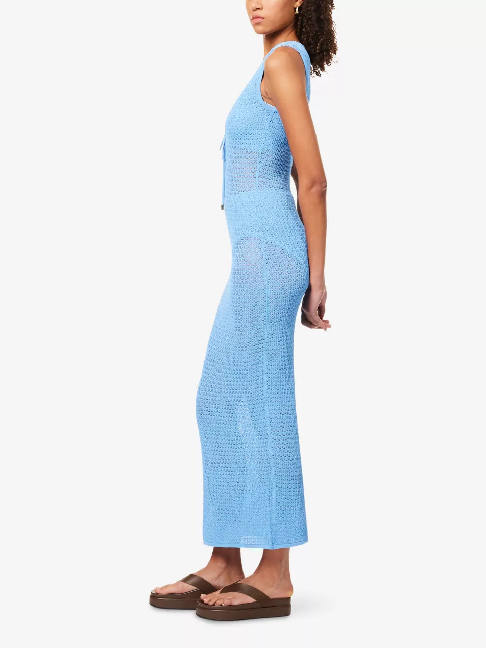 Monte Carlo Plunge Tie-Front Knitted Maxi Dress | Selfridges