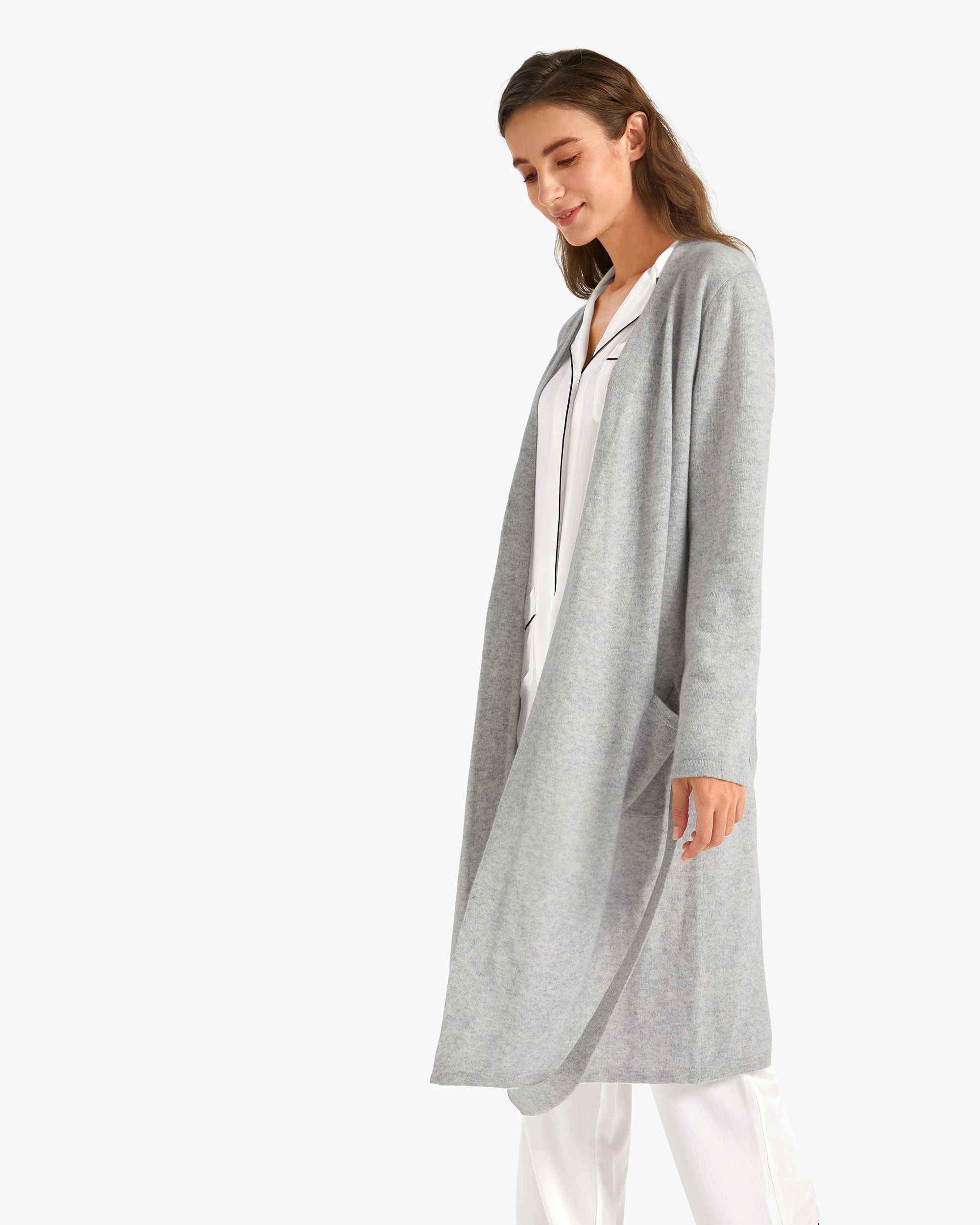 Mid Length Cashmere Robe For Women | LilySilk