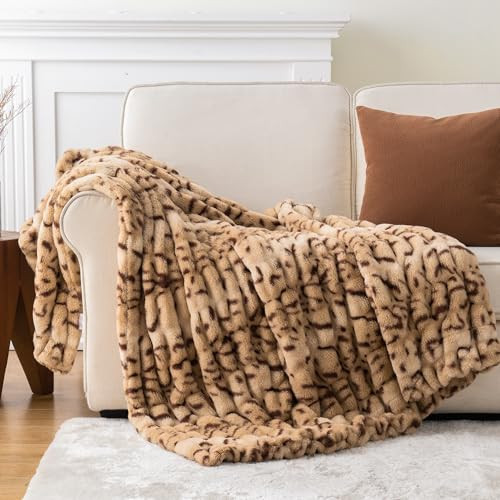 BATTILO Faux Fur Throw Blanket for Couch, 60"x80", Double Side | Amazon (US)