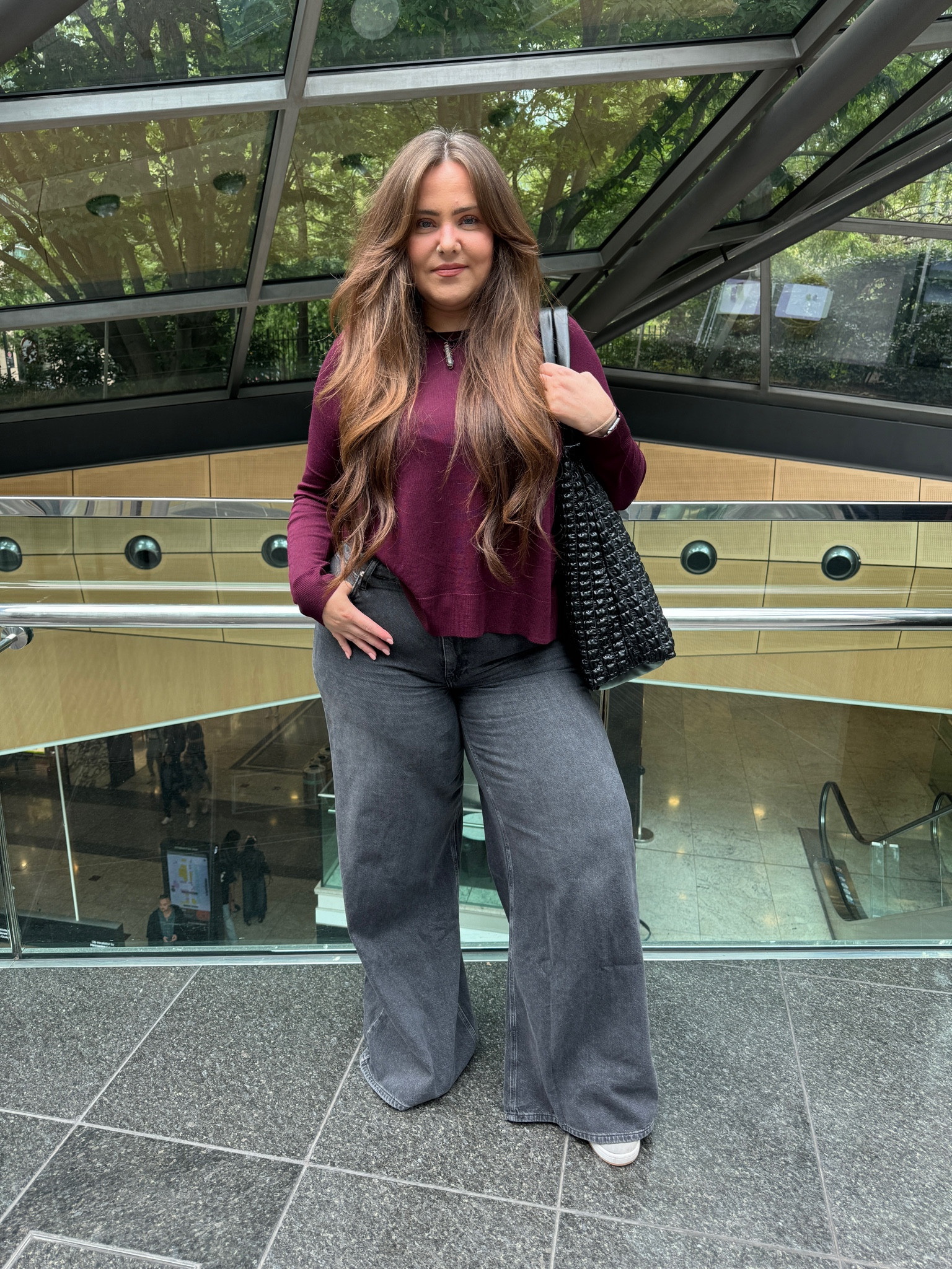 Plum and wide leg jeans 👌🏻 #greyjeans 
#plum #burgandy #red #autumn #autumnoutfits #ootd #casualstyle

#LTKeurope #LTKmidsize #LTKuk
