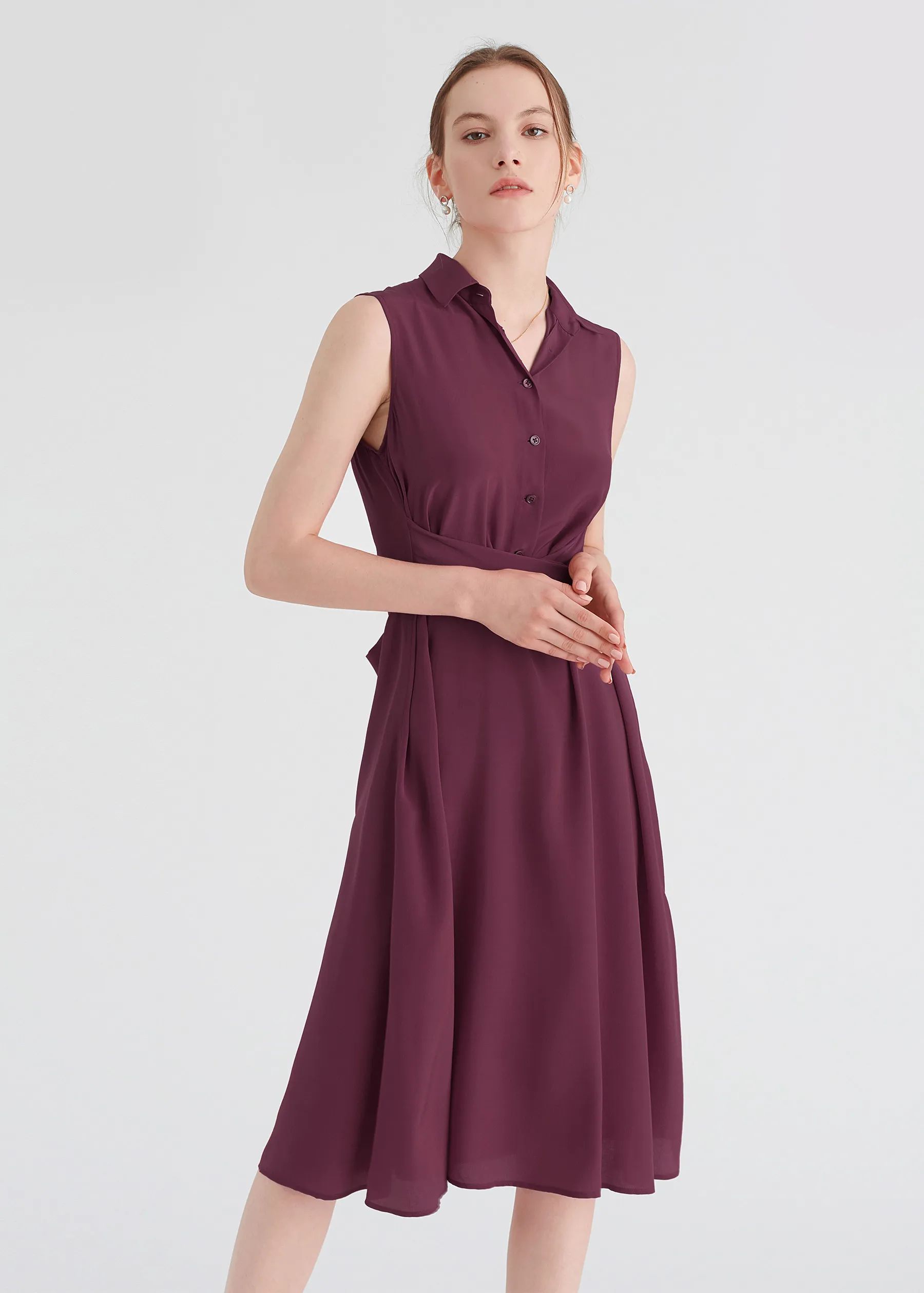 Body Flattering Silk Shirt Dress | LilySilk