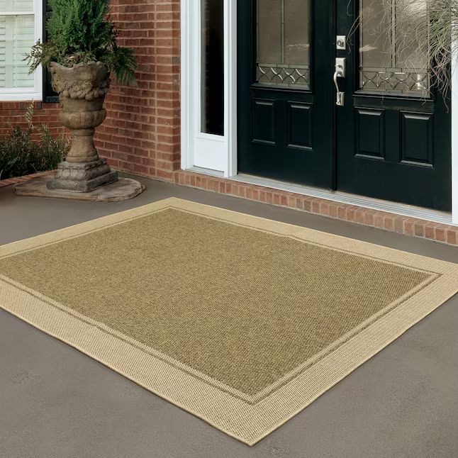 Style Selections 5 X 7 (ft) Natural Indoor/Outdoor Border Area Rug | Lowe's