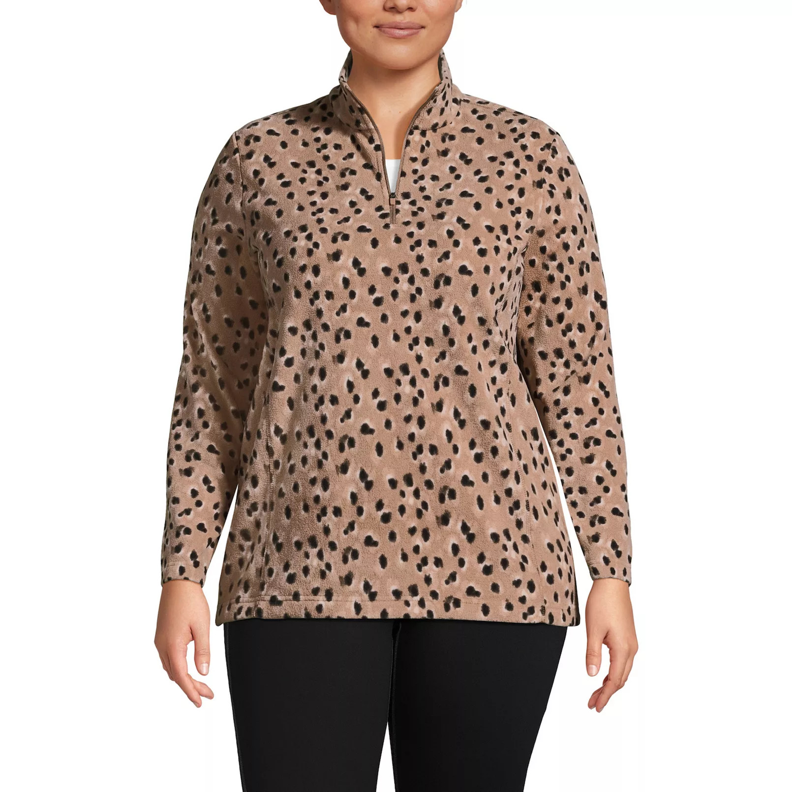 Petite Lands' End 1/4-Zip Fleece Pullover | Kohl's