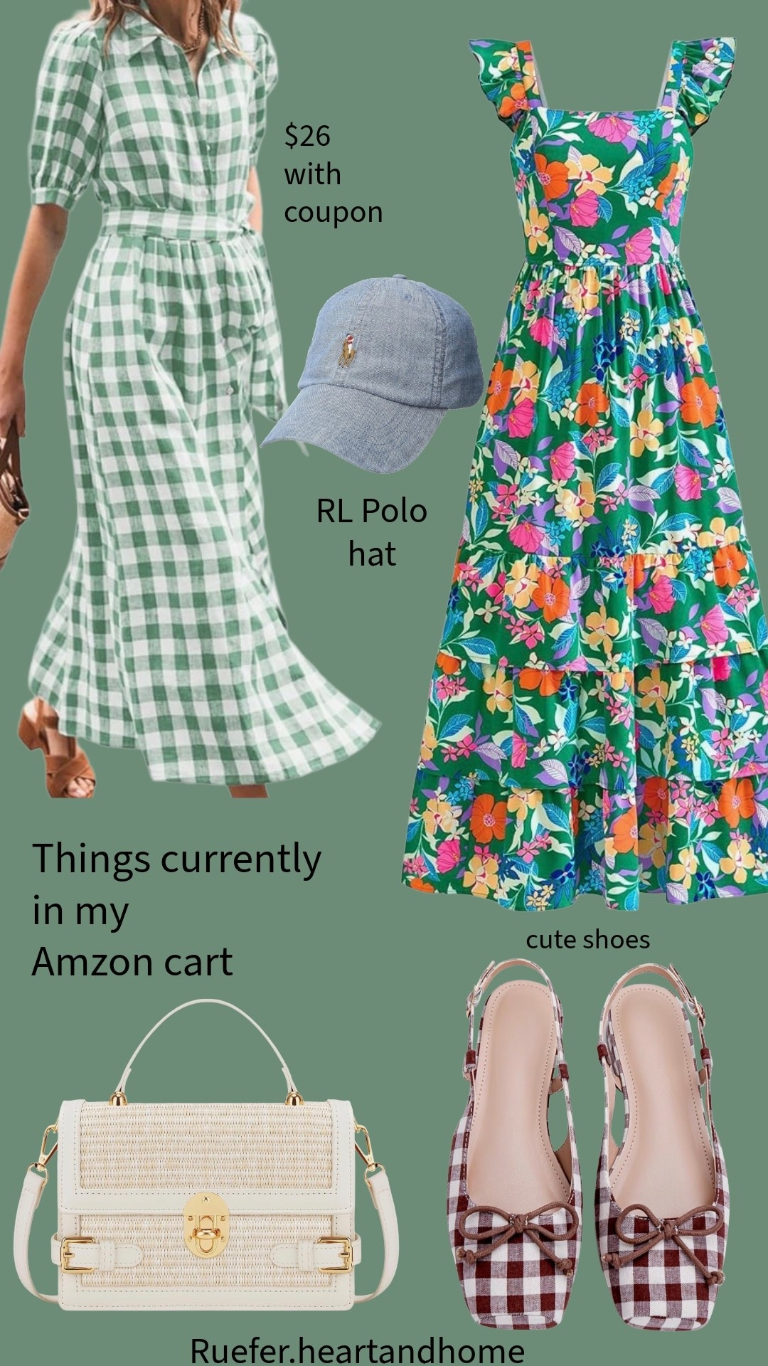 Cute things currently in my Amazon cart… spring floral dress with flutter sleeves, green gingham women’s dress, spring purse, Ralph Lauren Polo chambray ball cap, gingham square toe shoe, women’s ballet flat

#LTKOver40 #LTKSaleAlert #LTKSeasonal