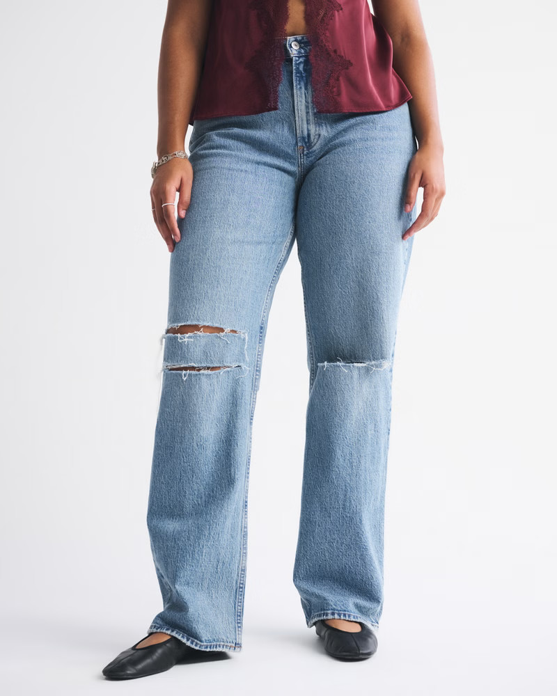 Curve Love Low Rise Baggy Jean | Abercrombie & Fitch (US)