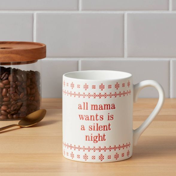 16oz Stoneware All Mama Wants Is A Silent Night Christmas Mug White - Threshold™ | Target