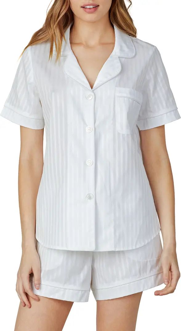 3D Stripe Organic Cotton Sateen Short Pajamas | Nordstrom