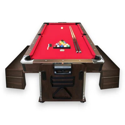 CROWN 7Ft 3-in-1 Game Table – Pool Table, Air Hockey & Table Tennis with Storage Benches | Wayfair North America