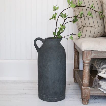 18” Charcoal Pitcher Vase | Interior Delights